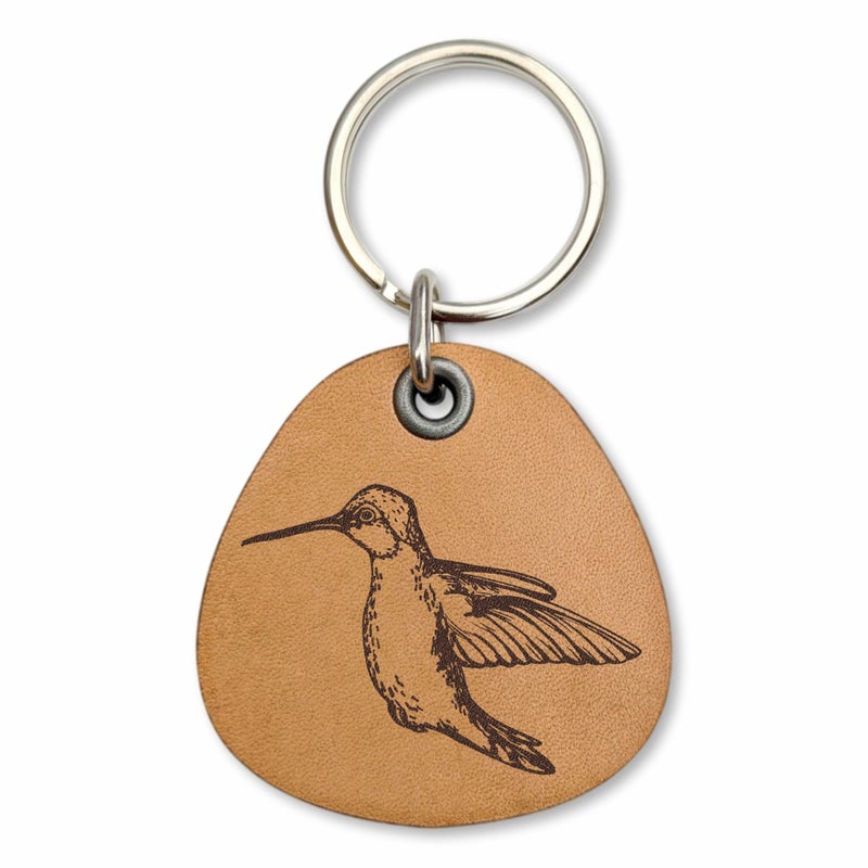 ForLeatherMore - Hummingbird - Genuine Leather Keychain - Bird keychains - Gift - Image 1